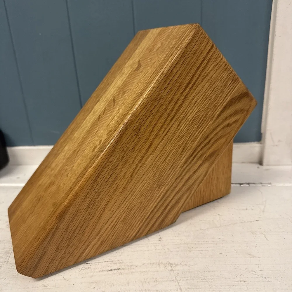 Cutco Gourmet Solid Wood Honey Oak 5 Slot Knife‎ Block 1749 Storage Holder Only
